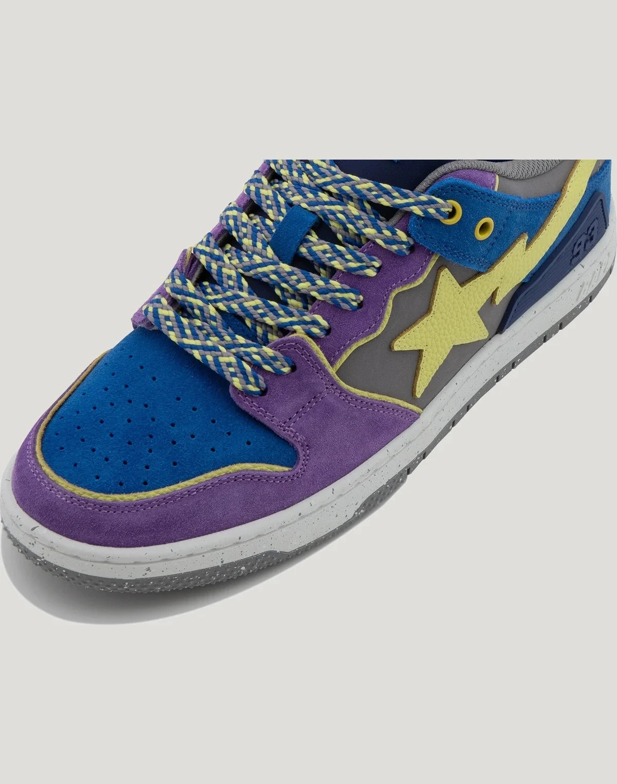 Men's Leather Low Top Sneakers - Purple