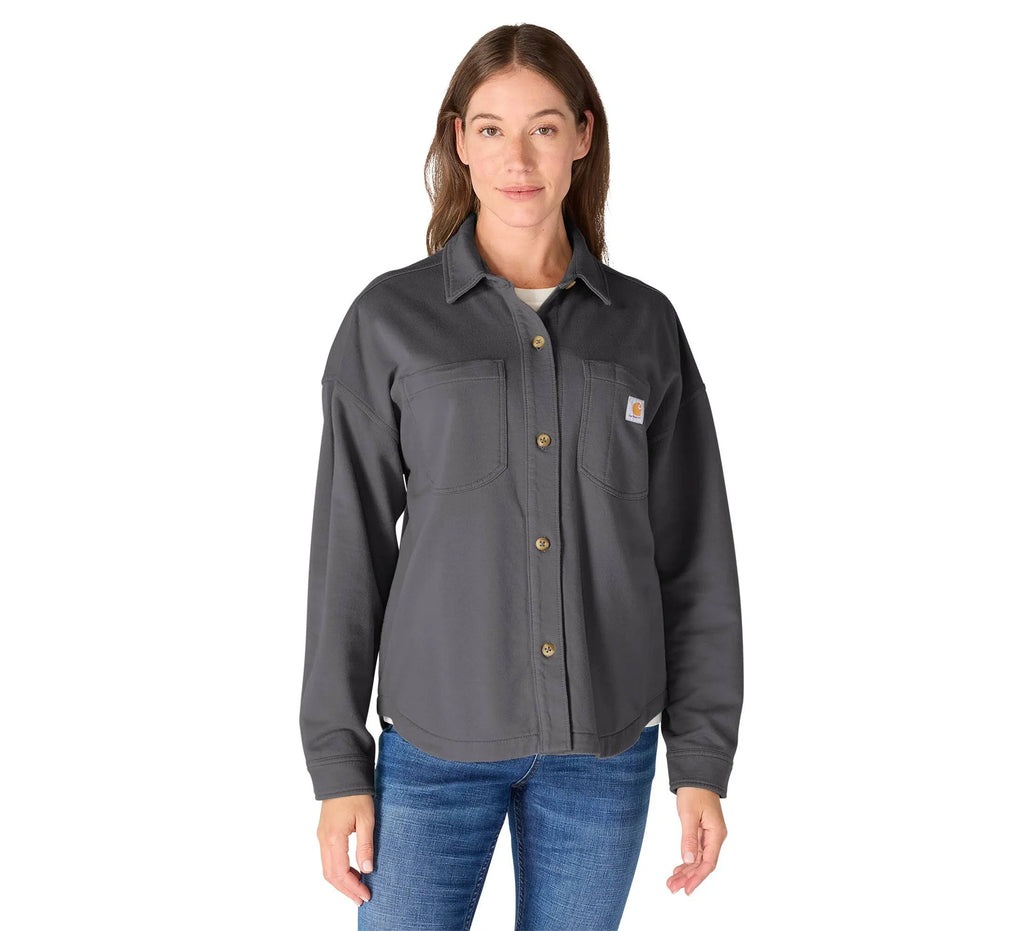 Women's Cotton French Terry Overshirt - Green