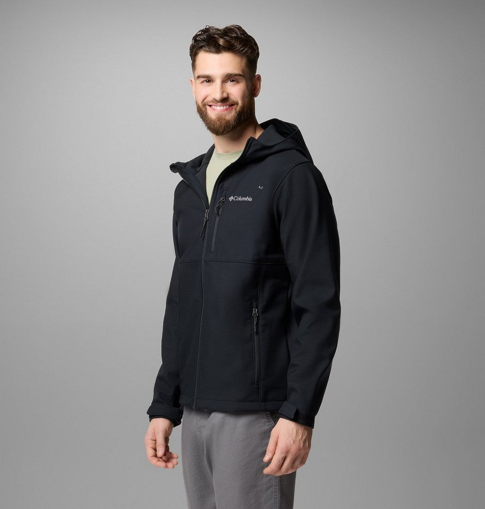 Men's Hooded Softshell Jacket - Brown