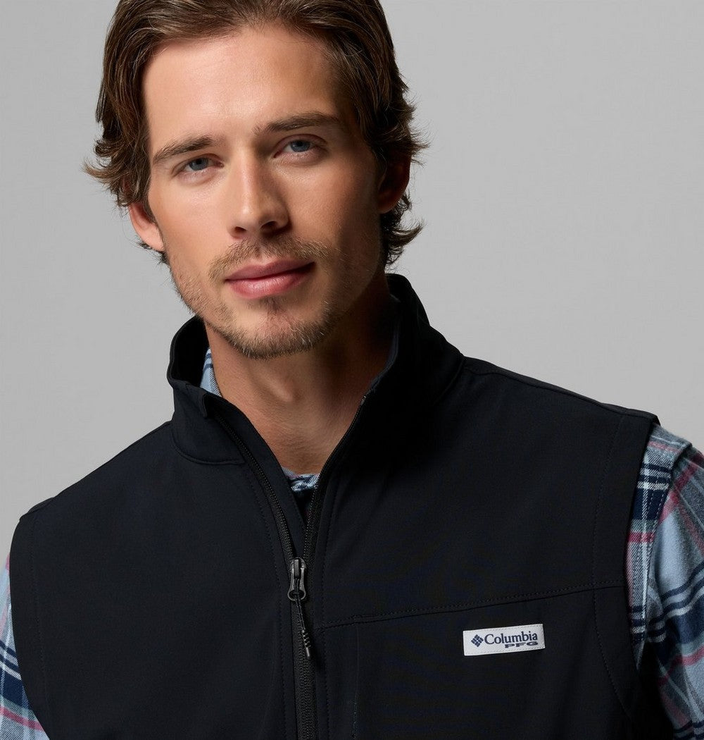 Men's Water-Repellent Stretch Fishing Vest - Black