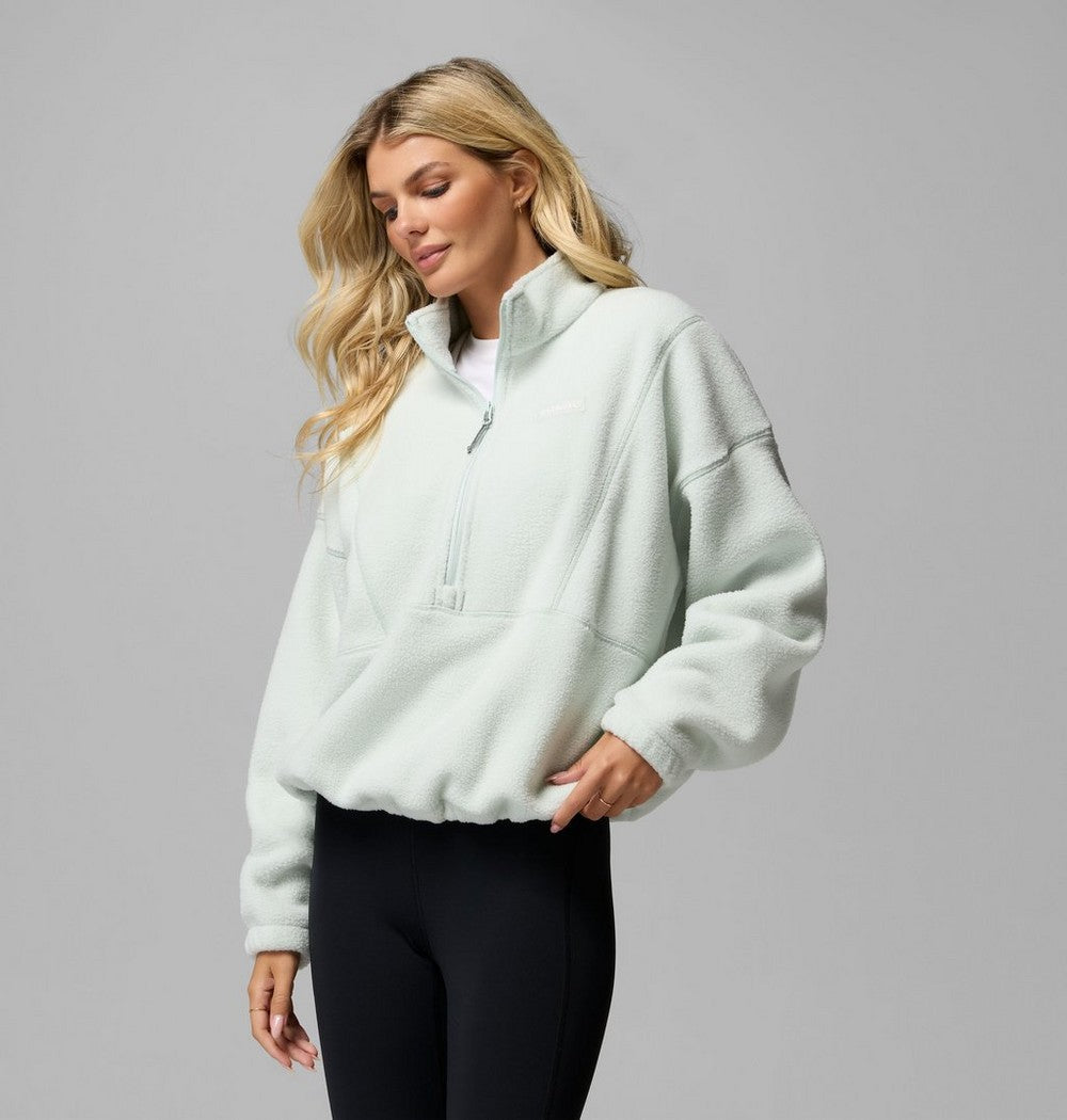 Women's Fleece Half-Zip Pullover - Blue Grey