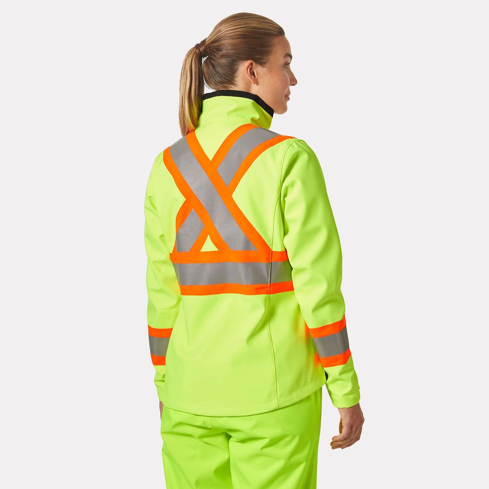 Women's High-Visibility Softshell Work Jacket - Yellow