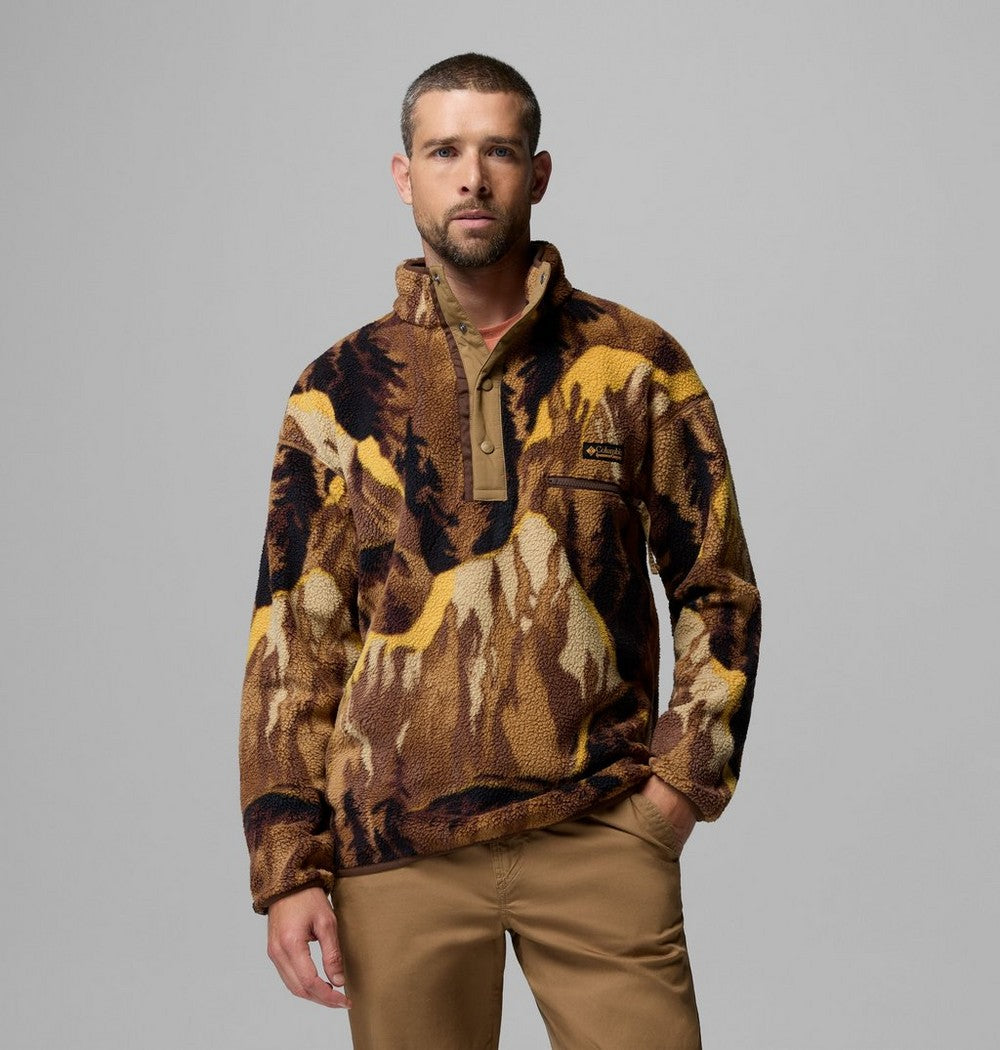 Men's Printed Half-Snap Fleece Pullover