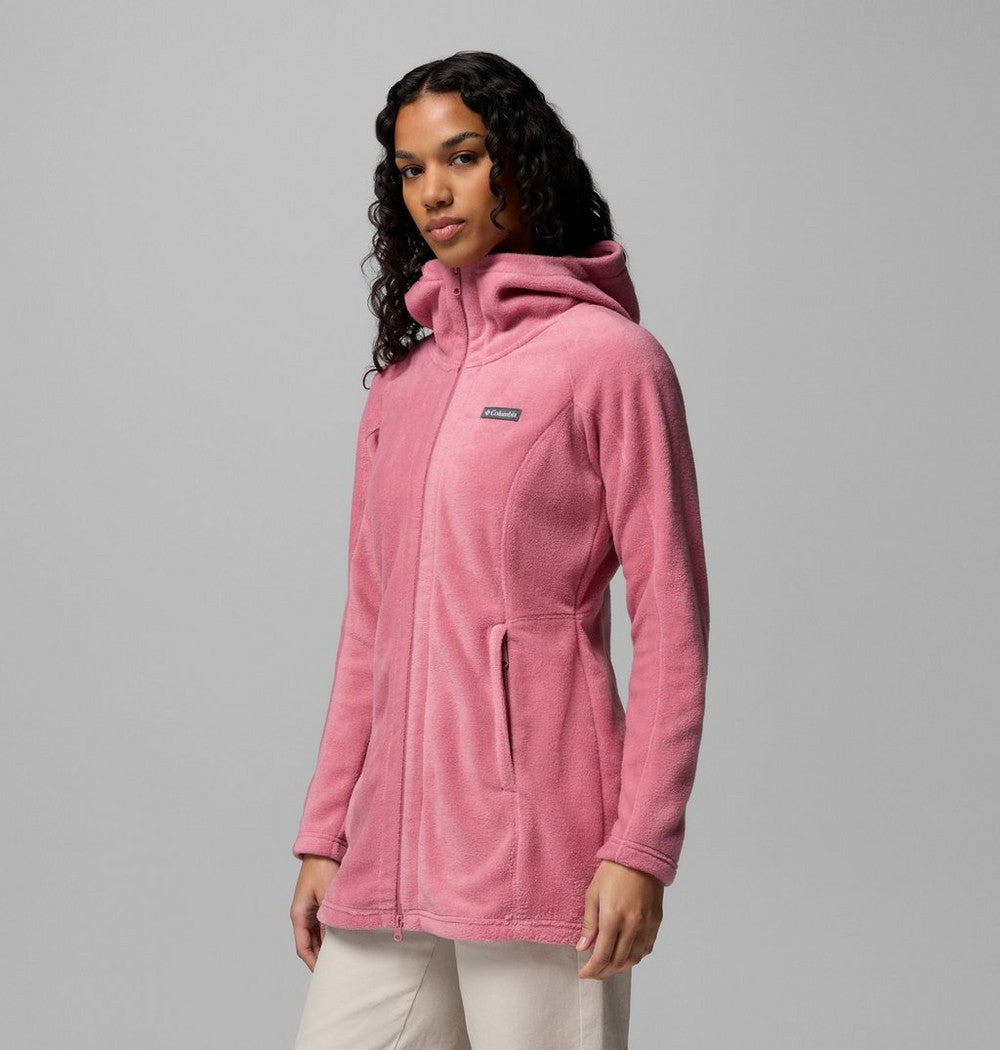 Women's Long Fleece Hoodie - Pink