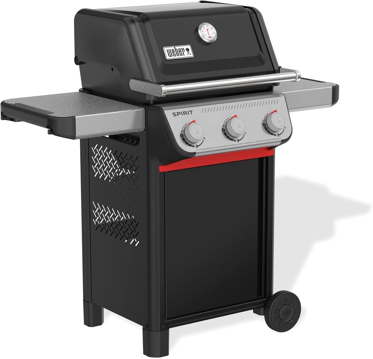 Weber Liquid Propane Gas Grill, 3 Burners, Black, Porcelain-Enameled Cast-Iron Grates - Spirit E-310