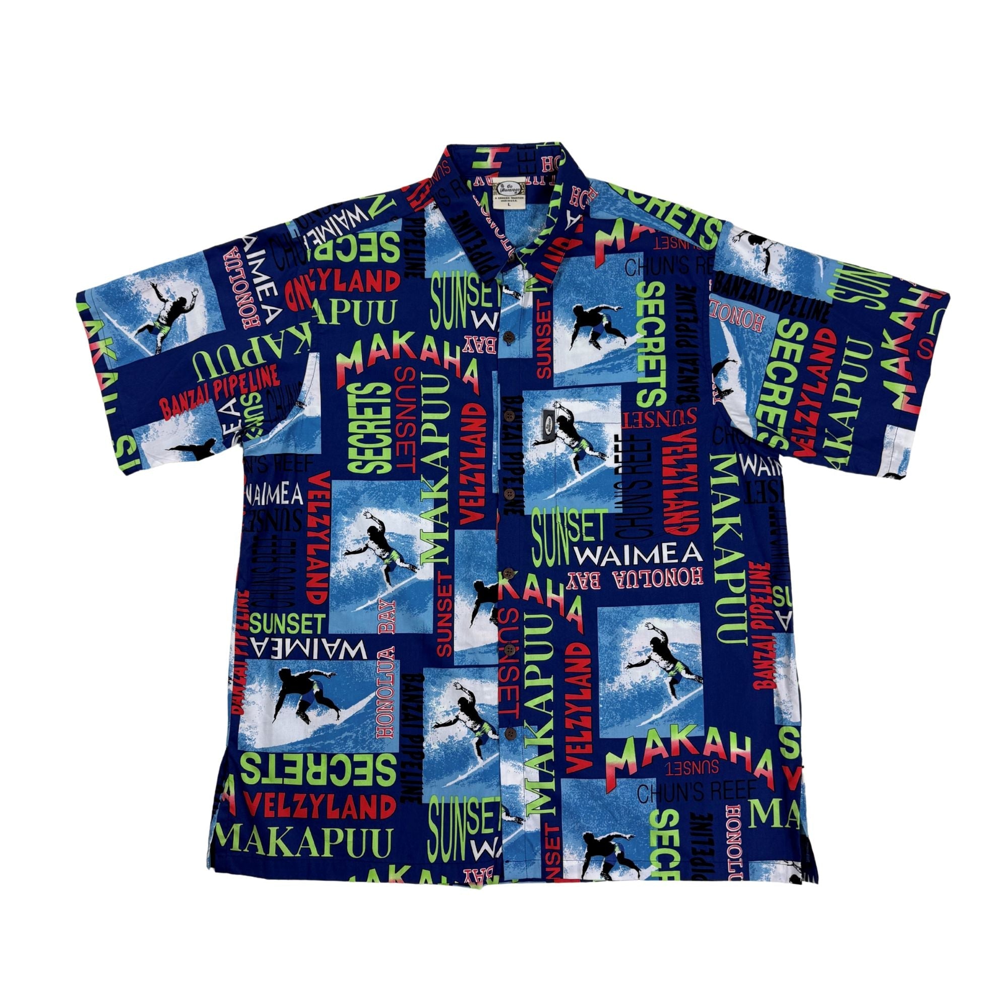 Surf Spots (Navy) Hawaiian Shirts