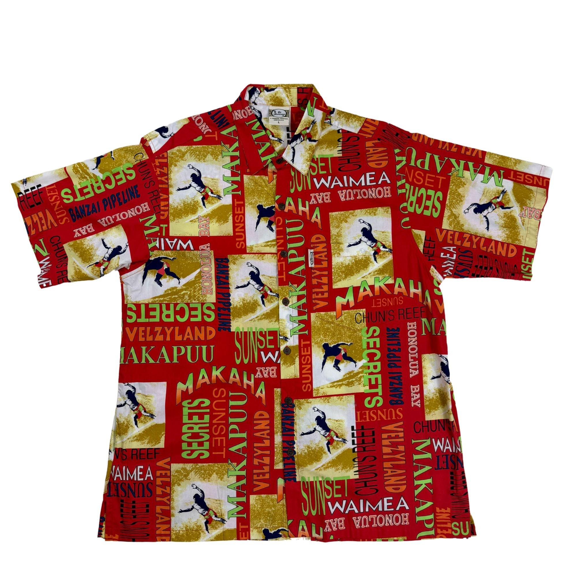 Surf Spots (Red) Hawaiian Shirts