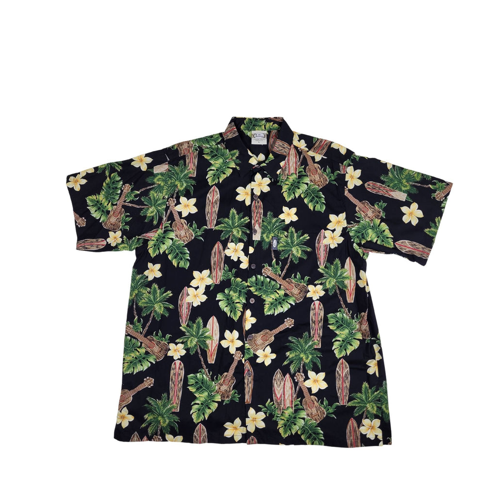 Surfboard Ukulele (Black) Hawaiian Shirts