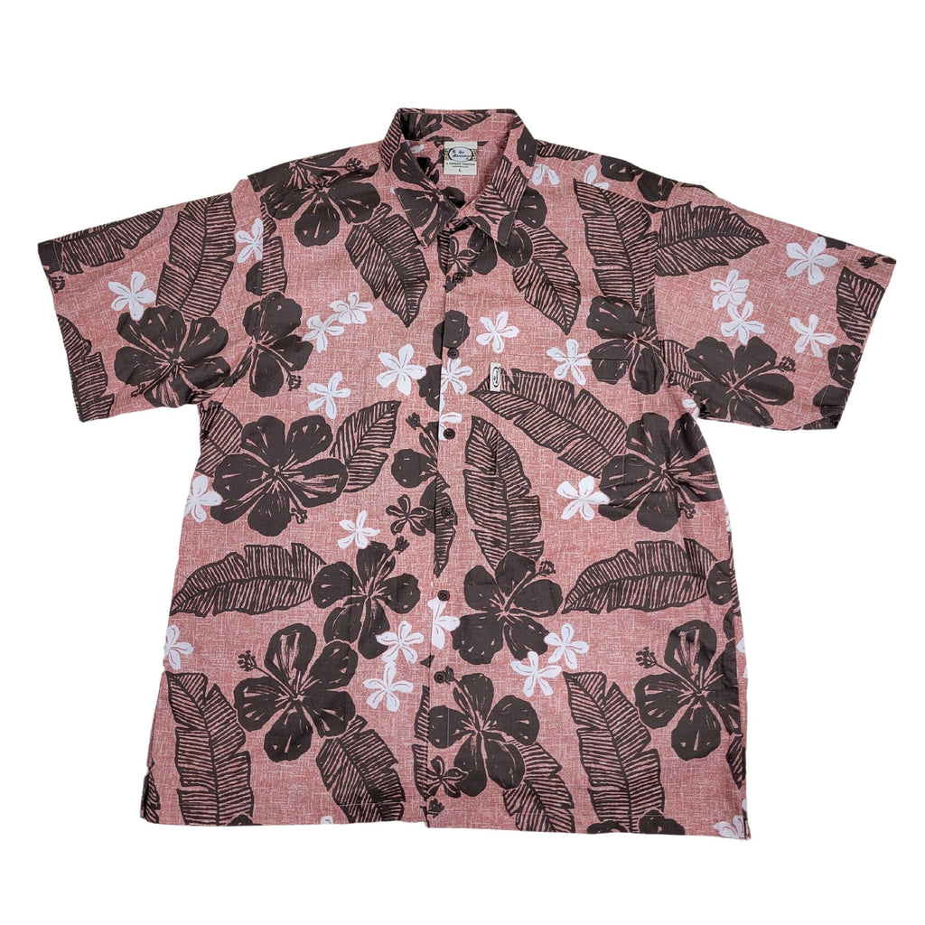 Texture Hibiscus (Coral) Hawaiian Shirts