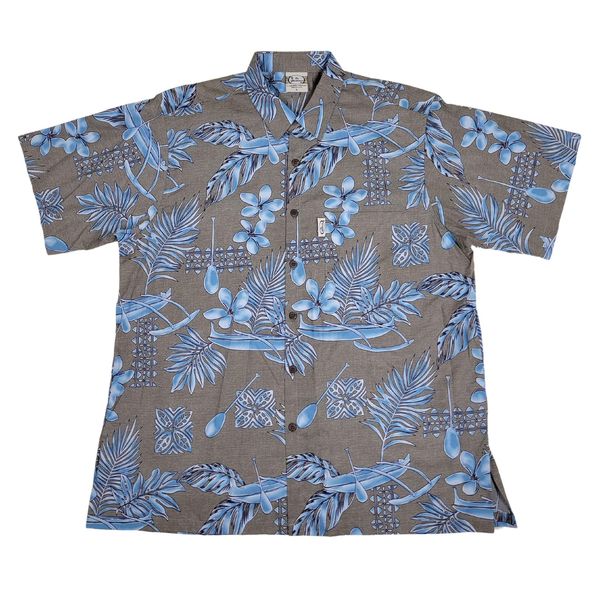 Outrigger Paddles (Khaki) Hawaiian Shirts