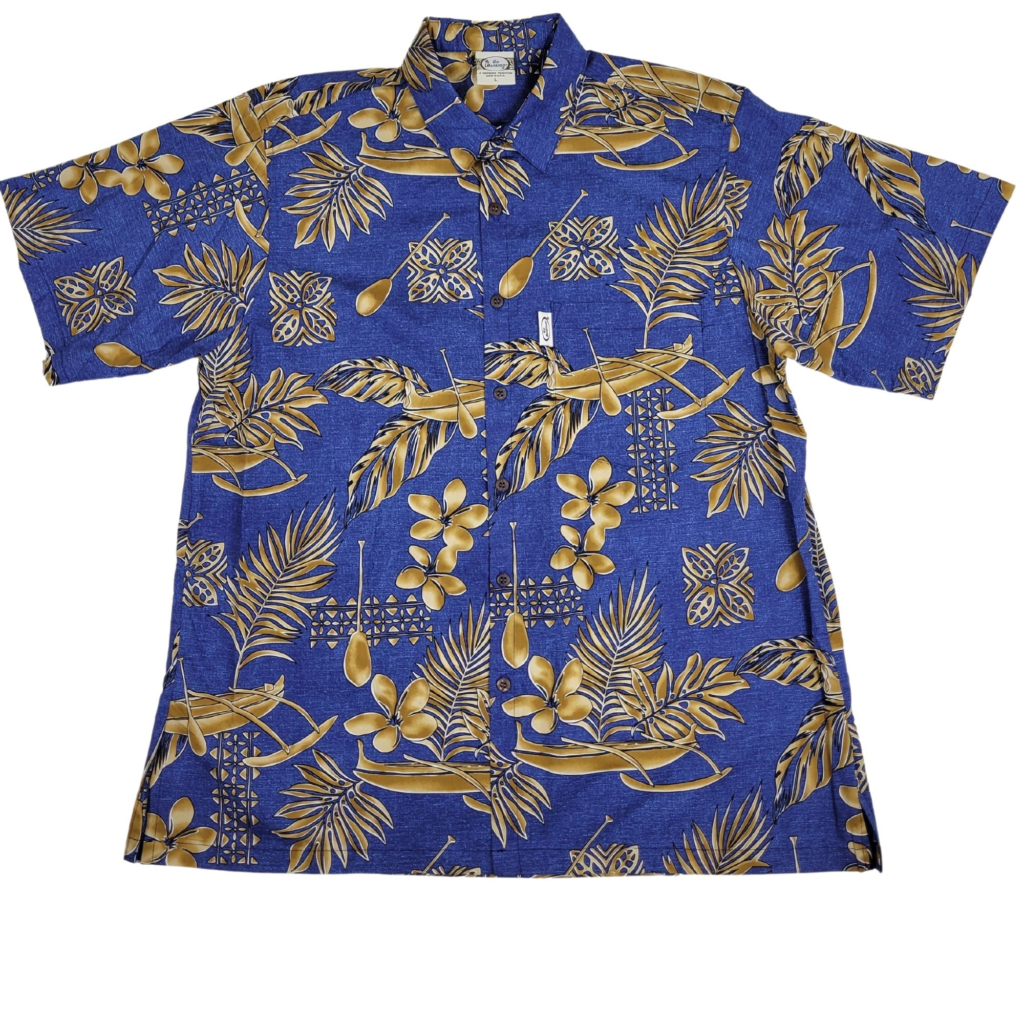 Outrigger Paddles (Navy) Hawaiian Shirts
