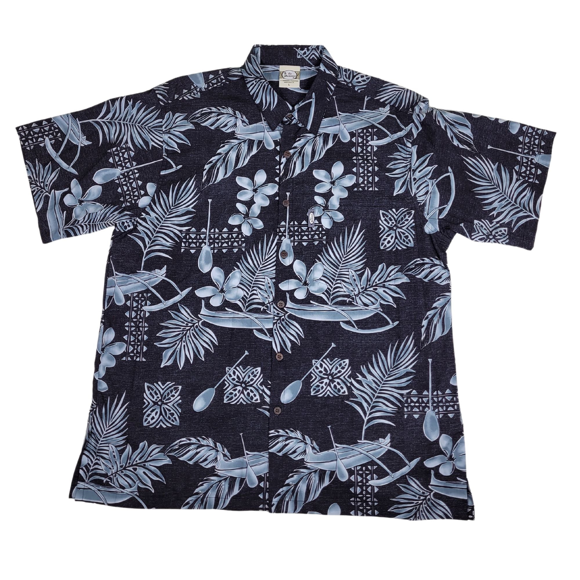 Outrigger Paddles (Black) Hawaiian Shirts