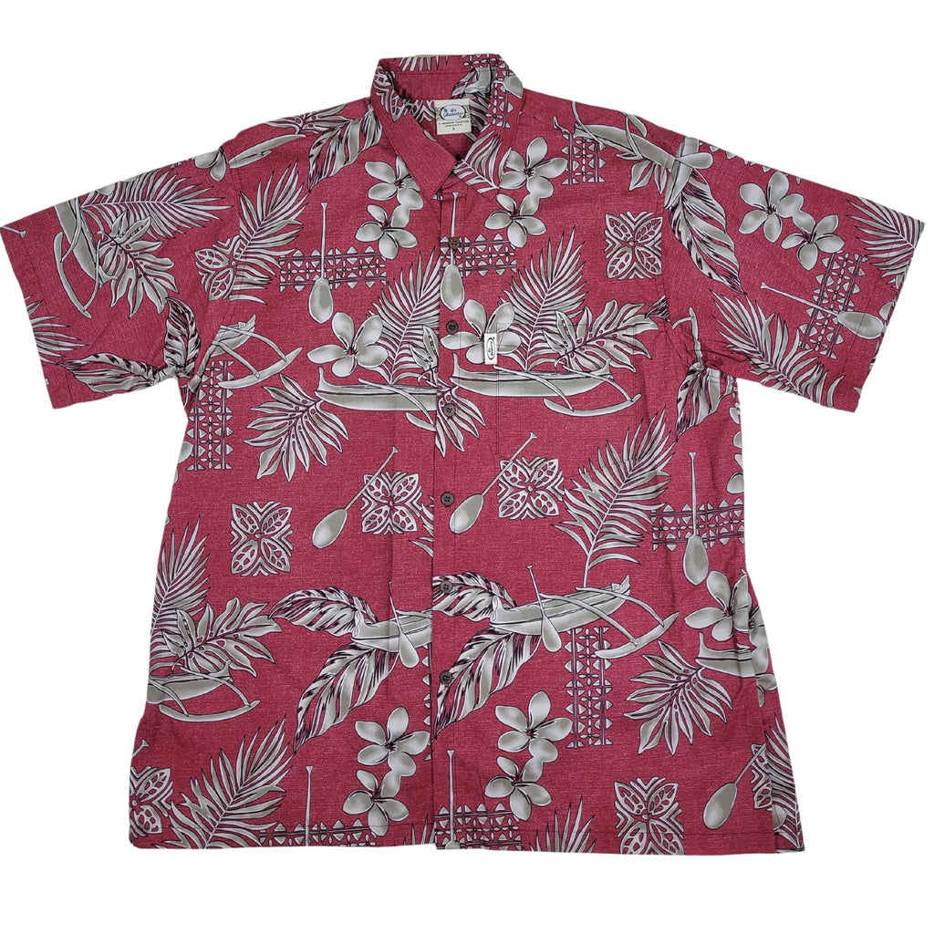 Outrigger Paddles (Red) Hawaiian Shirts