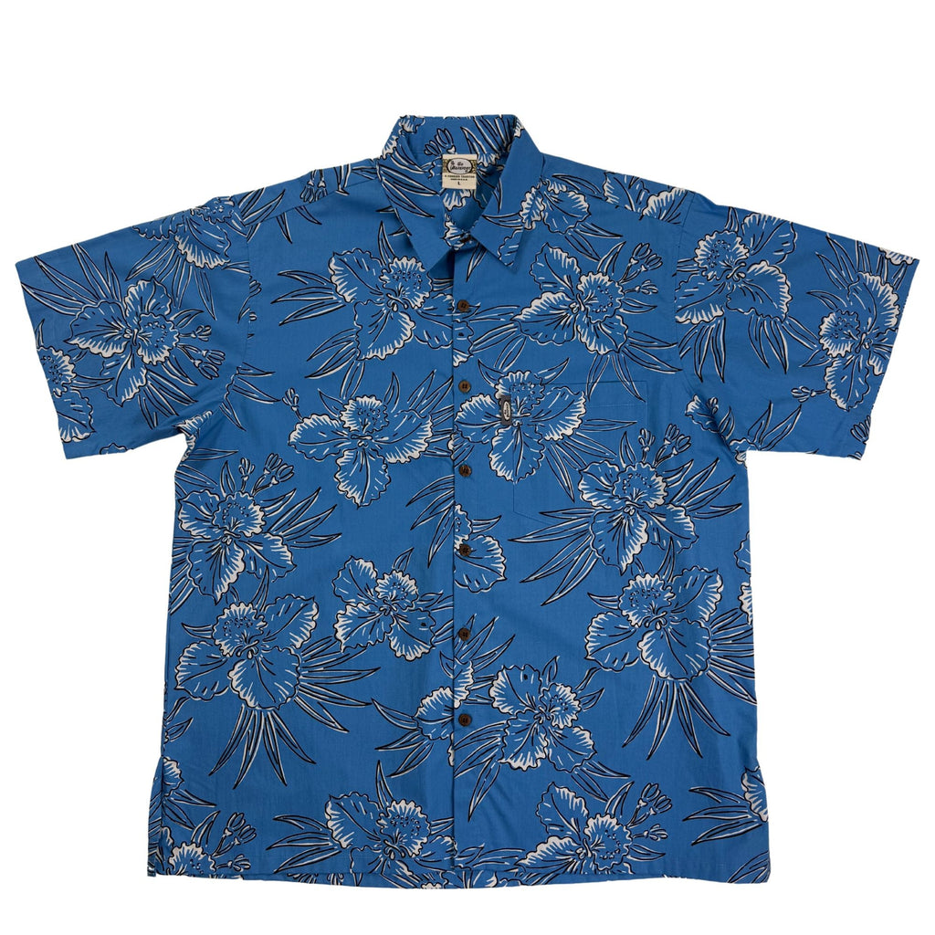 Orchid Lani (Blue) Hawaiian Shirts