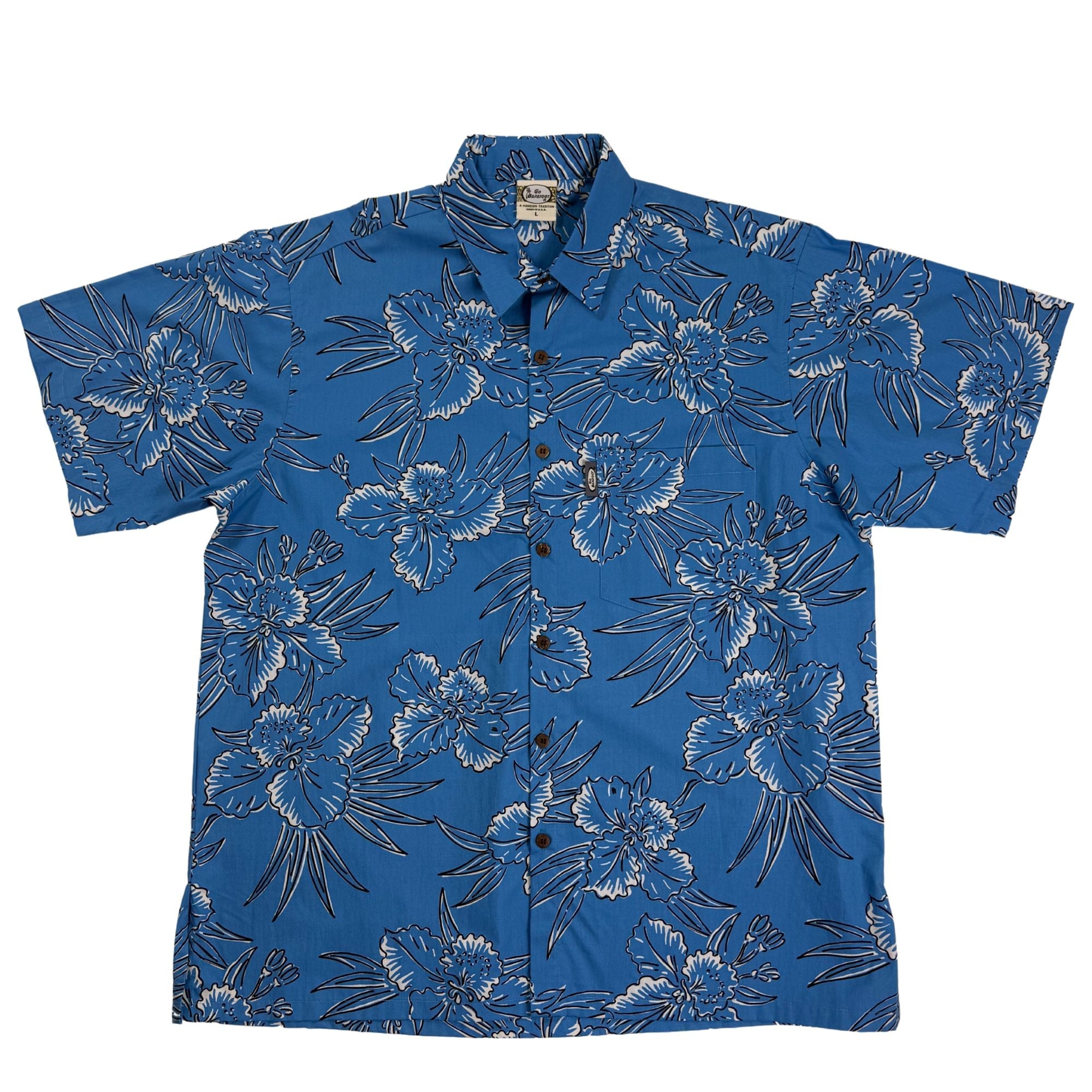 Orchid Lani (Blue) Hawaiian Shirts