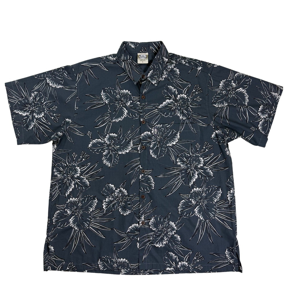 Orchid Lani (Charcoal) Hawaiian Shirts