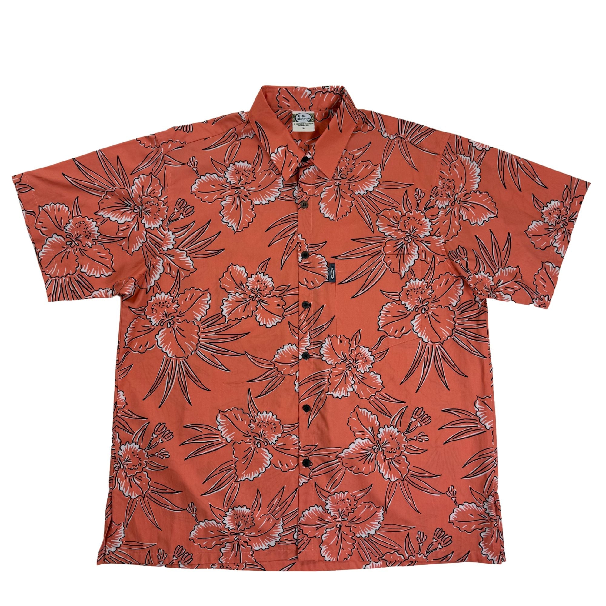 Orchid Lani (Coral) Hawaiian Shirts