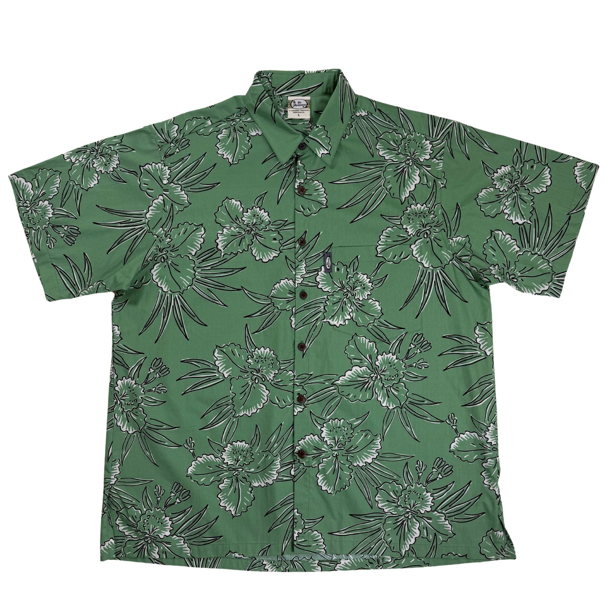 Orchid Lani (Sage) Hawaiian Shirts