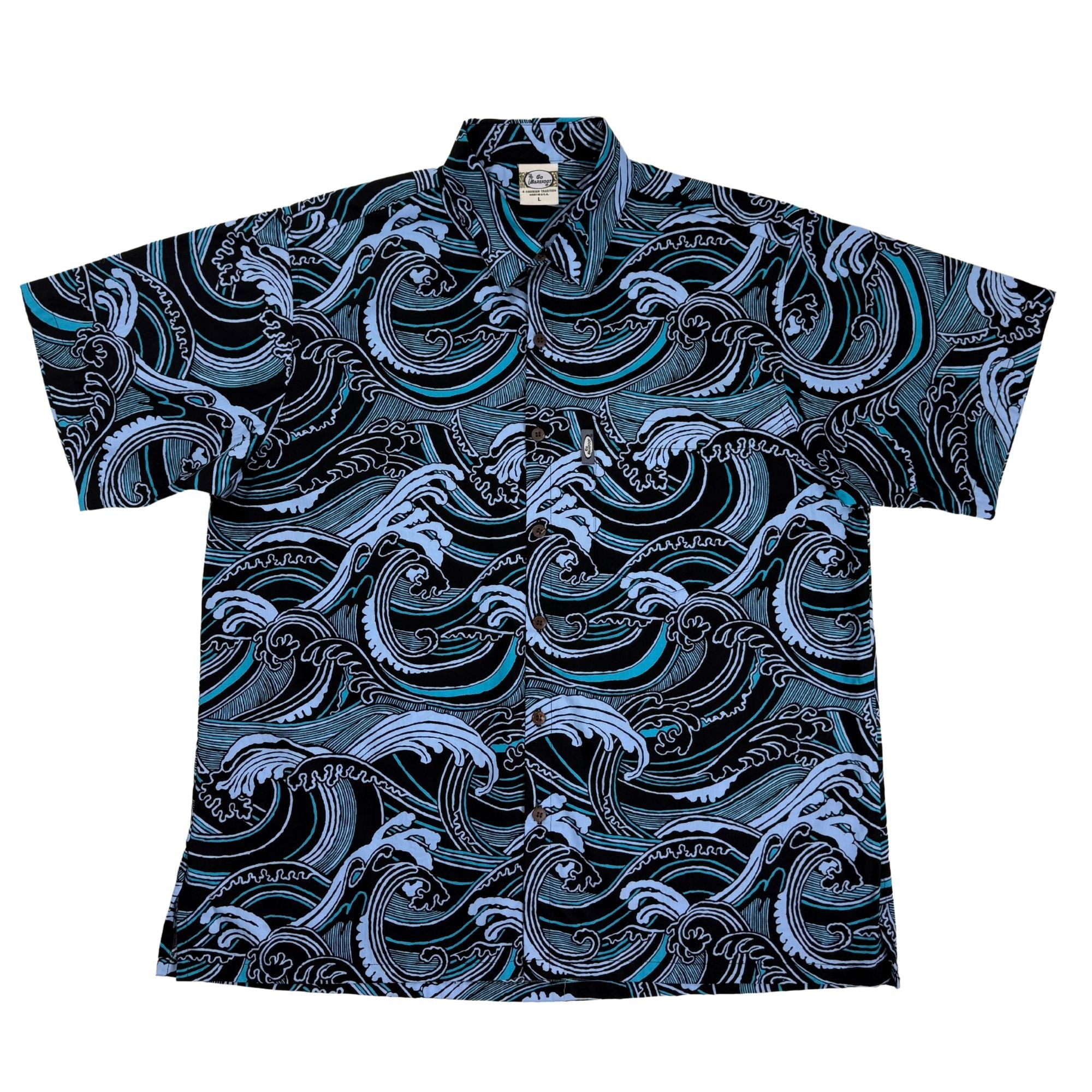 Waves (Black) Hawaiian Shirts