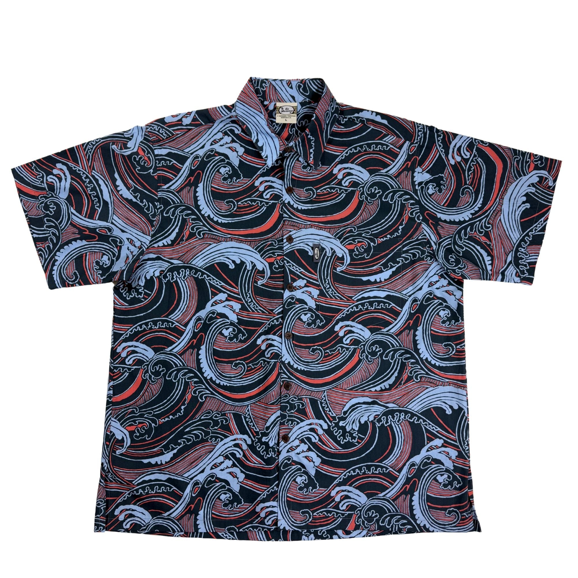 Waves (Charcoal) Hawaiian Shirts