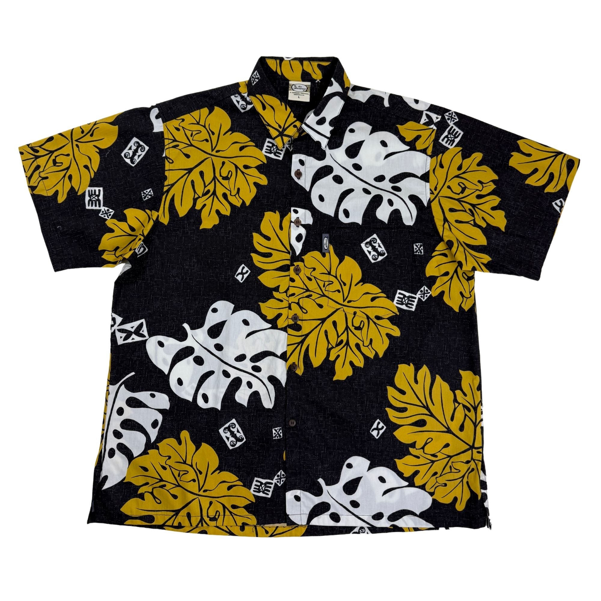 Tahitian Monsterra (Black) Hawaiian Shirts