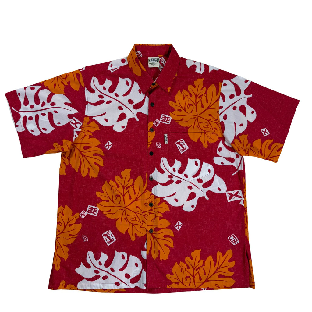Tahitian Monsterra (Red) Hawaiian Shirts