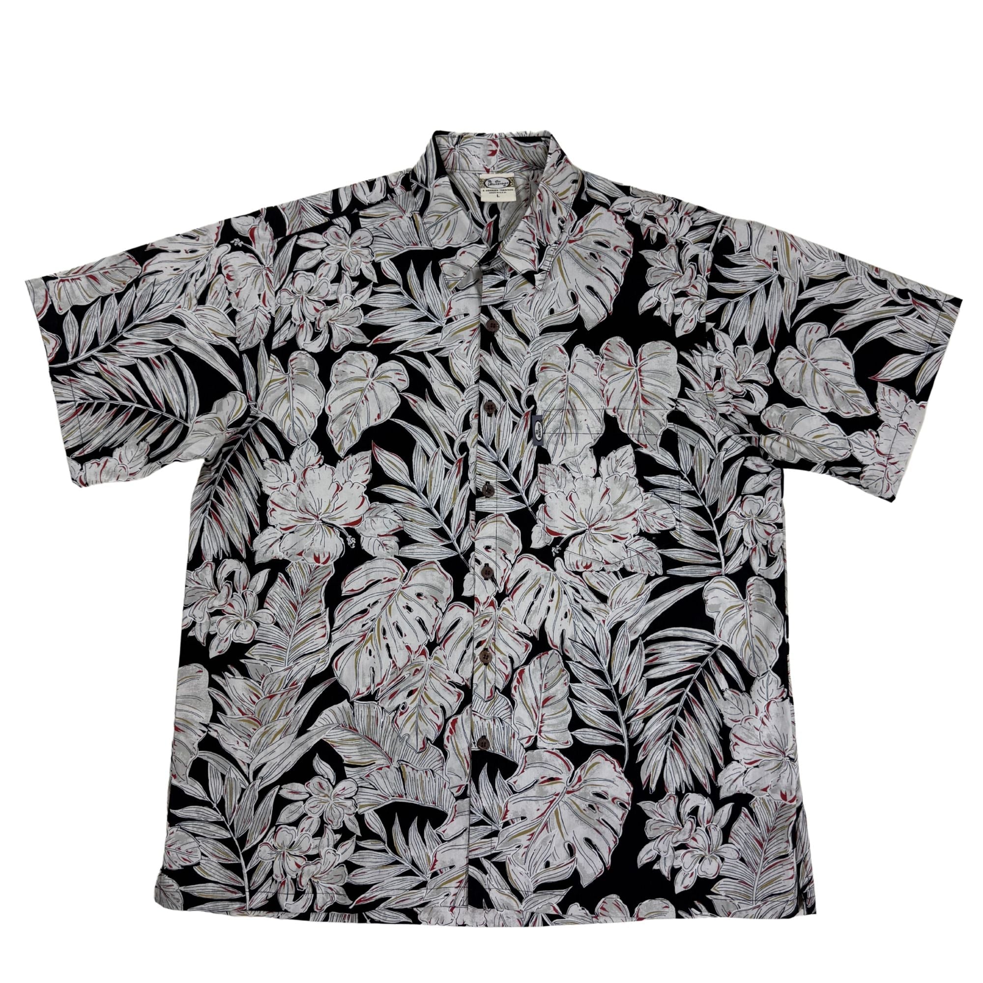 Jungle Leaves (Black) Hawaiian Shirts