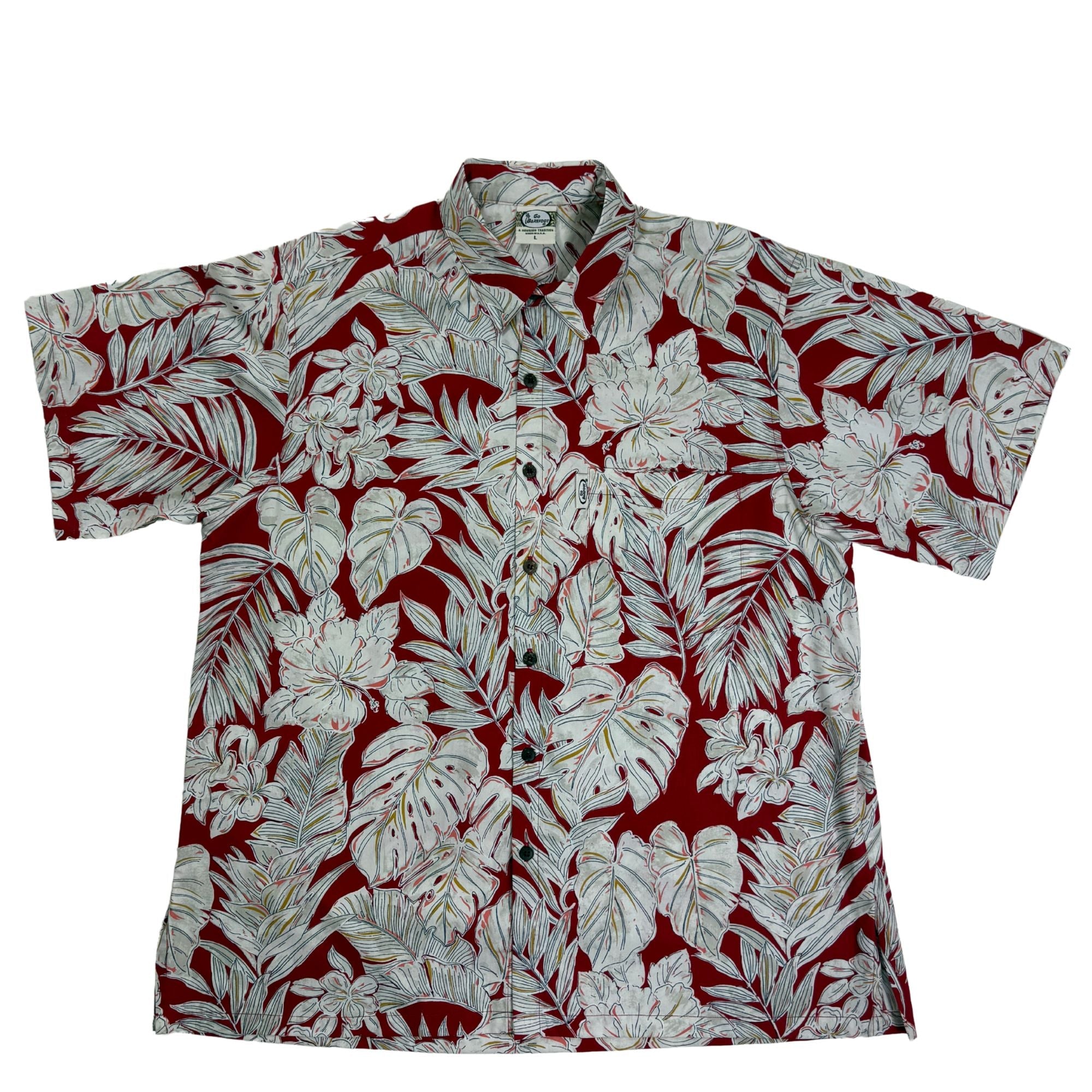 Jungle Leaves (Red) Hawaiian Shirts