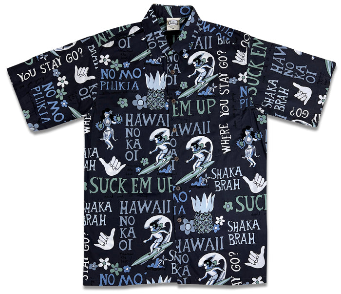 Pidgin English (Black) Hawaiian Shirts