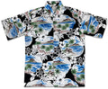 Island Pareo (Black) Hawaiian Shirts