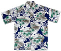 Island Pareo (Navy) Hawaiian Shirts