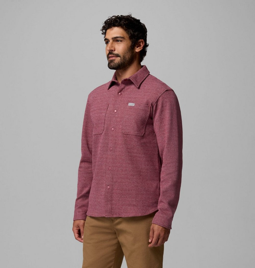 Men's Long-Sleeve Knit Snap Shirt - Black
