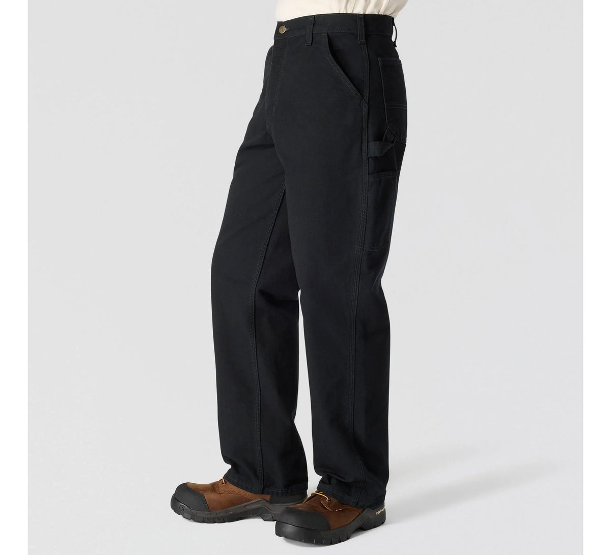Men's Loose Cotton Canvas Utility Pants - Black