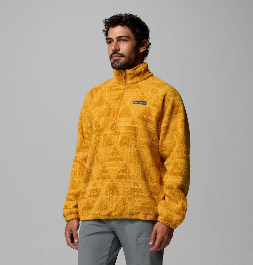 Men's Printed Fleece Half-Zip Pullover - Sage
