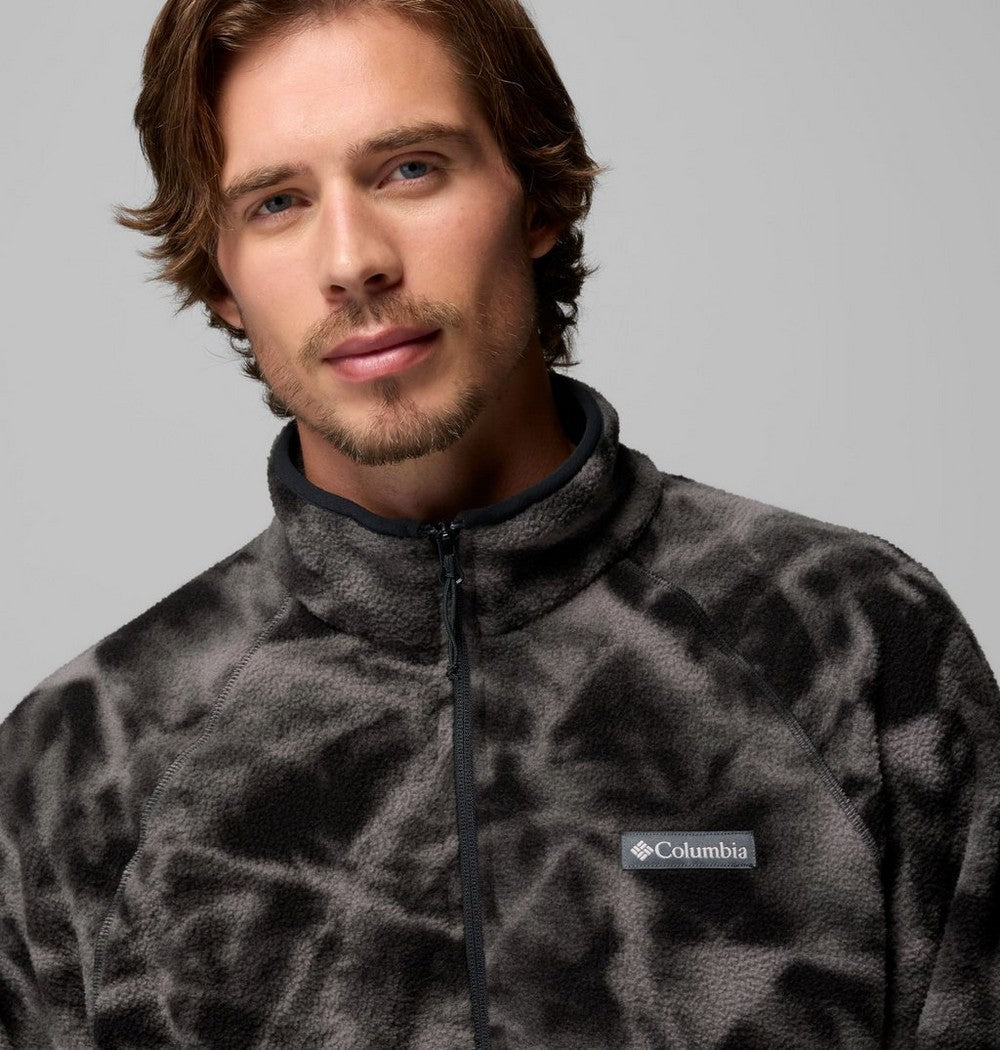 Men's Printed Fleece Half-Zip Pullover - Sage