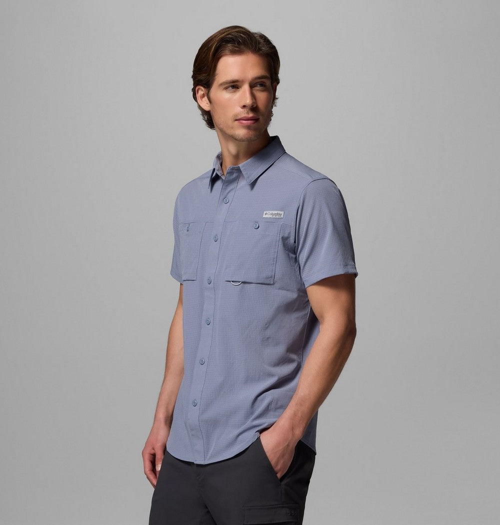 Men's Vented Short-Sleeve Fishing Shirt - Blue