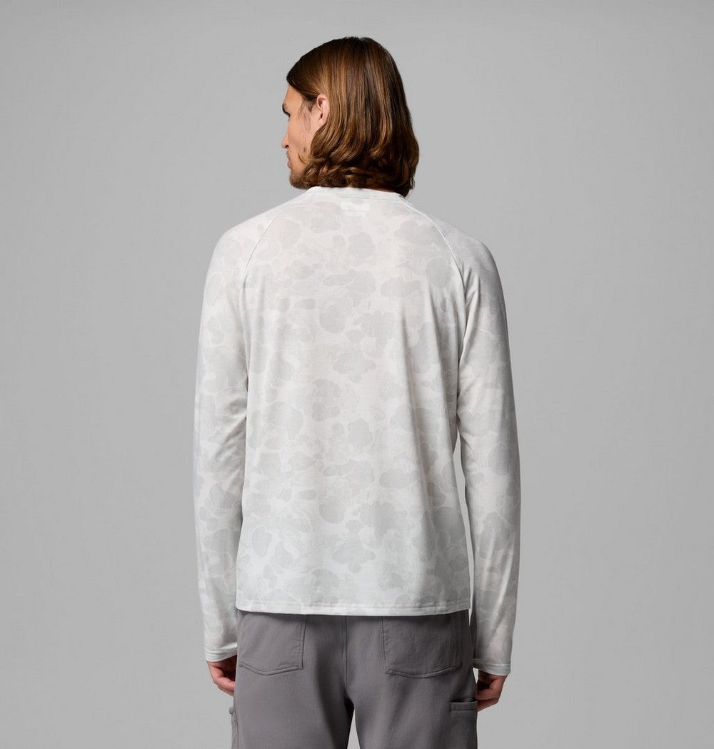 Men's Printed Long-Sleeve Fishing Shirt - Gray
