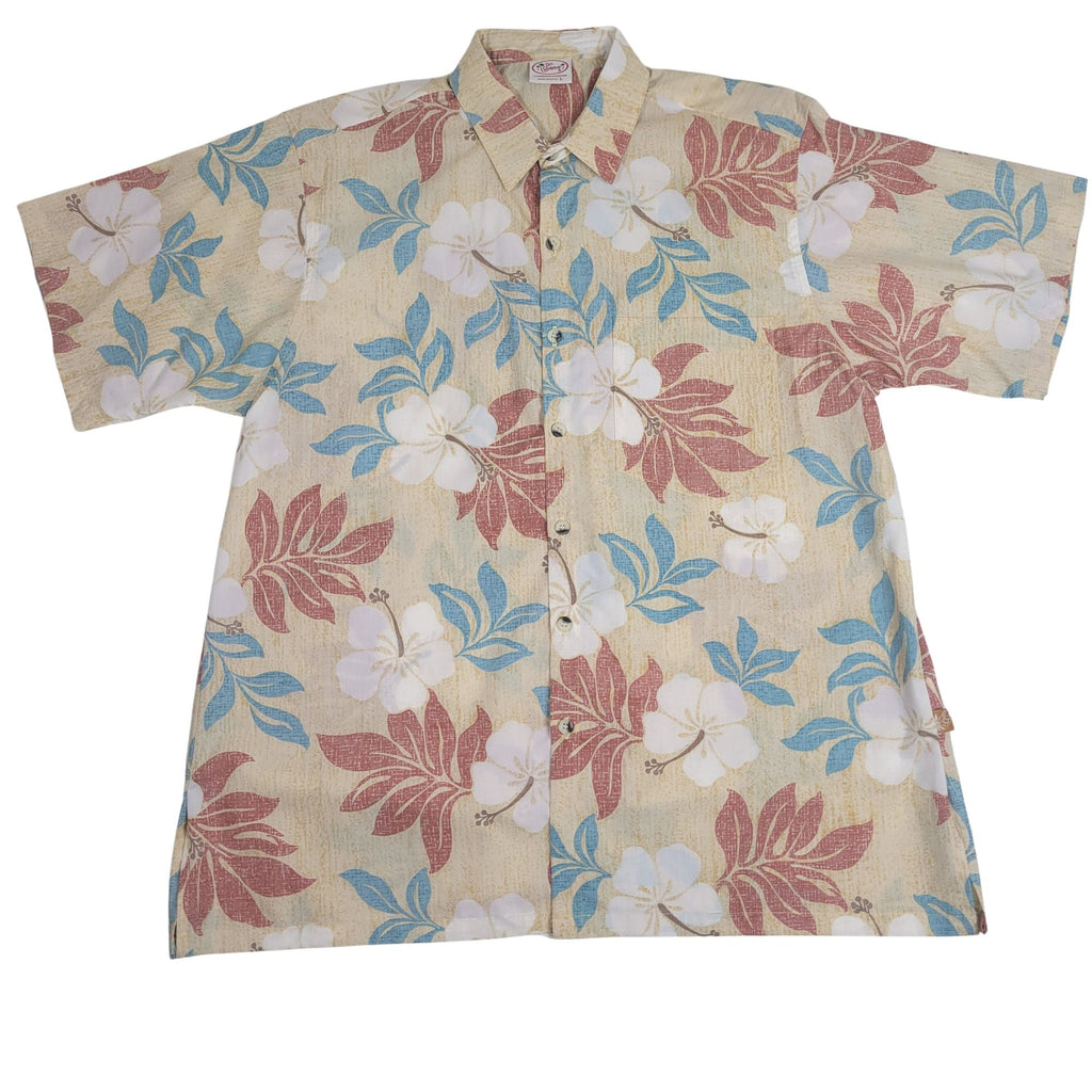 Hibiscus Cross Reverse (Butter) Hawaiian Shirts
