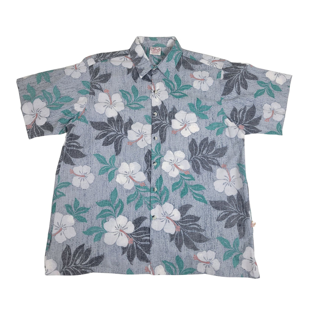 Hibiscus Cross Reverse (Silver) Hawaiian Shirts