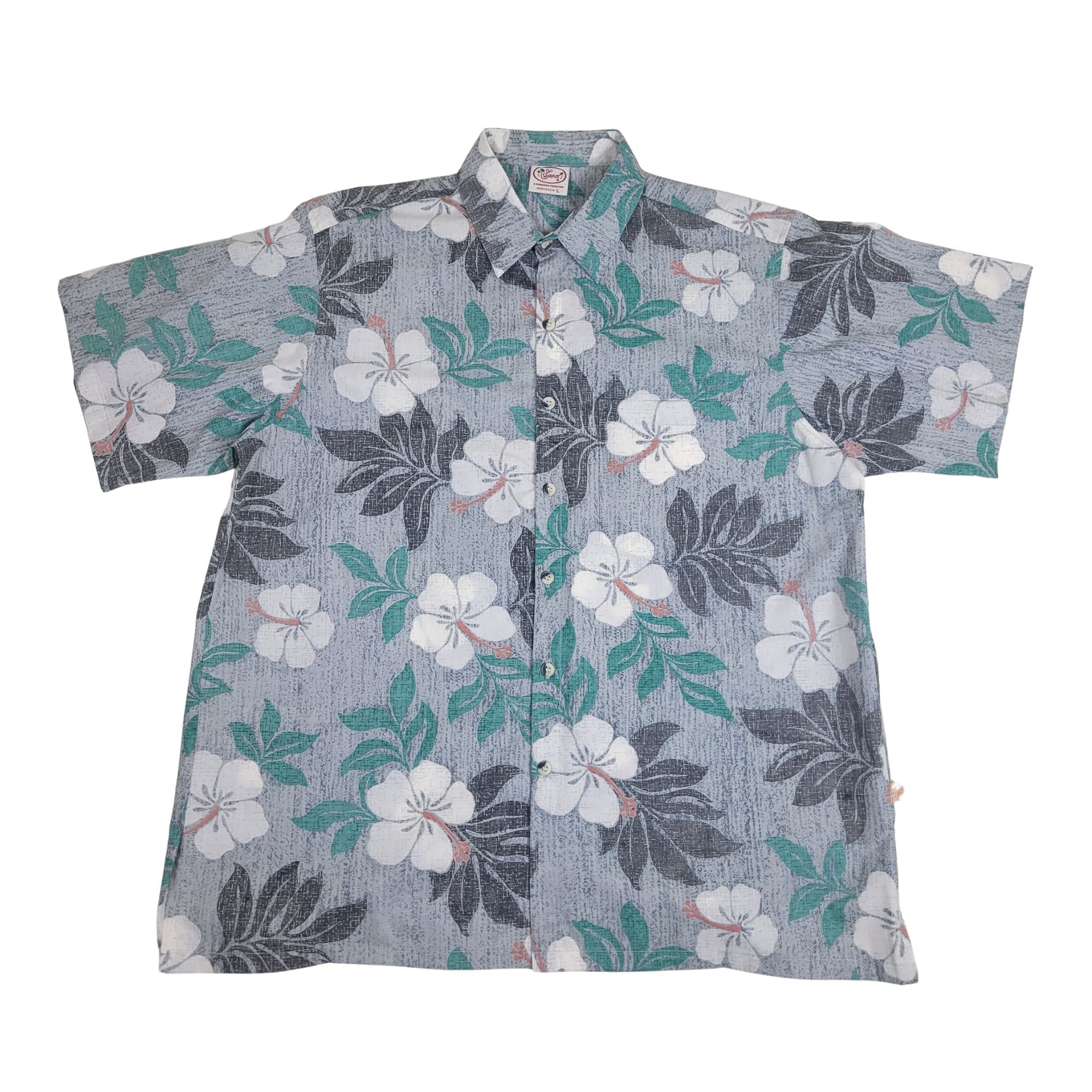 Hibiscus Cross Reverse (Silver) Hawaiian Shirts
