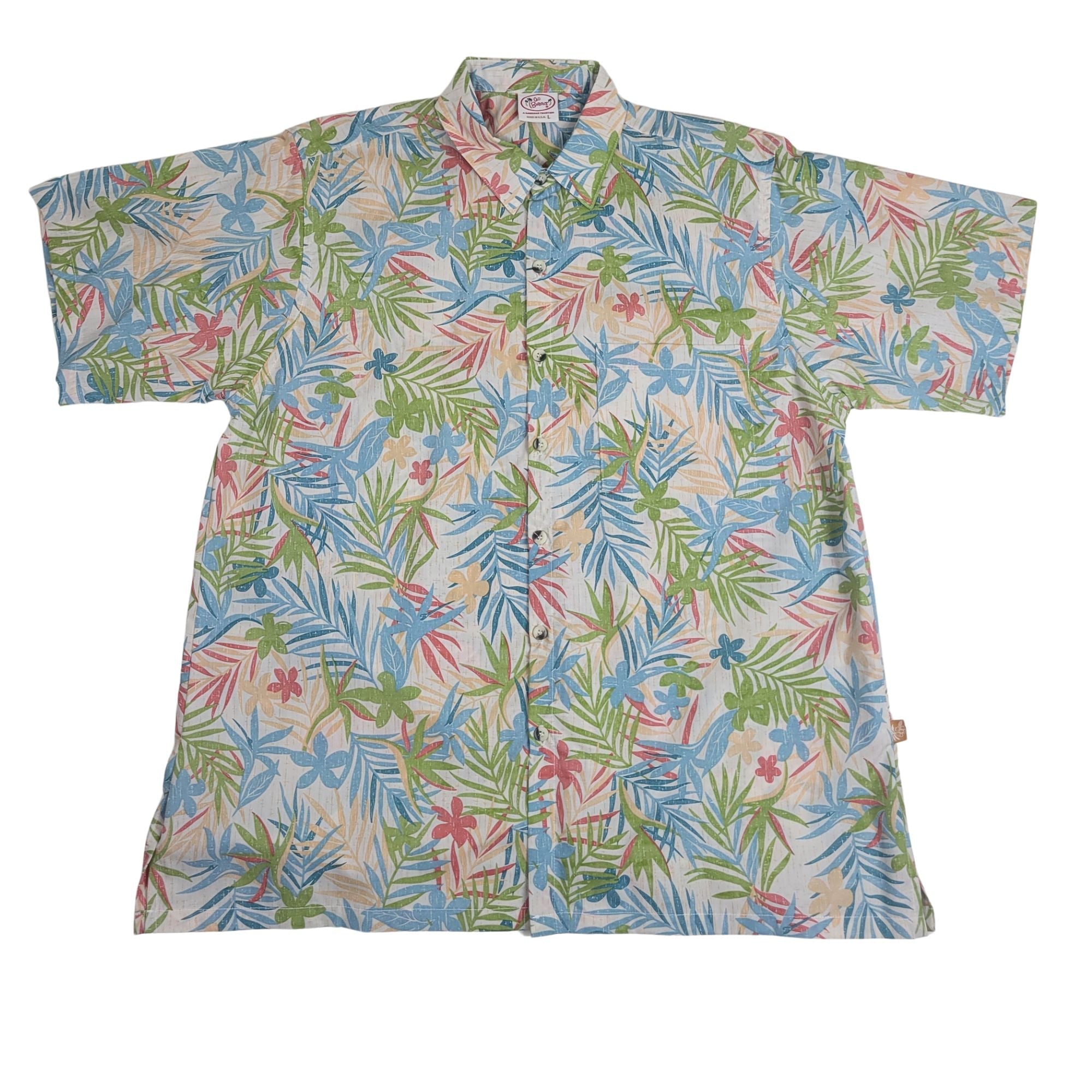 Jungle Collage Reverse (Natural) Hawaiian Shirts