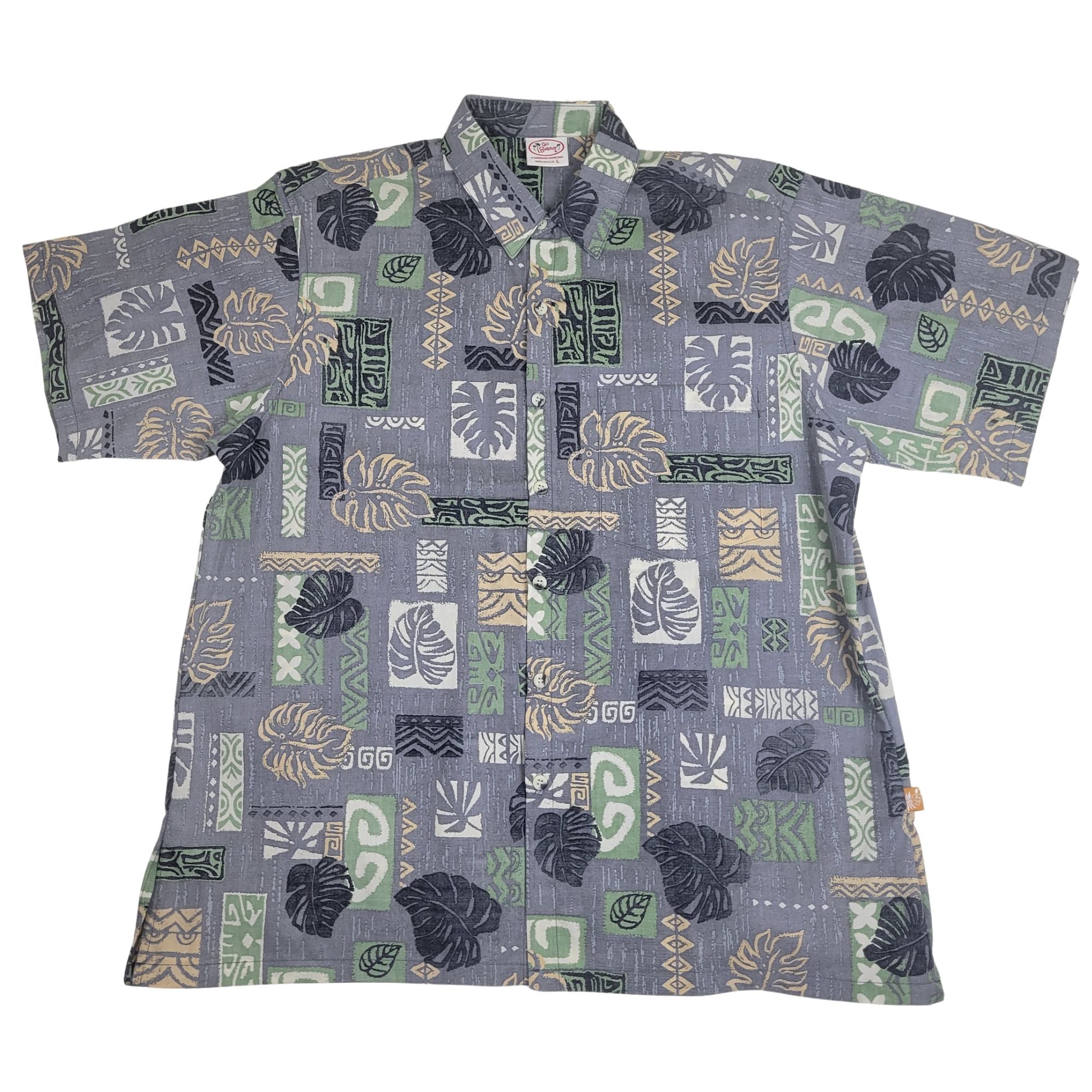 Monsterra Blocks Reverse (Charcoal) Hawaiian Shirts