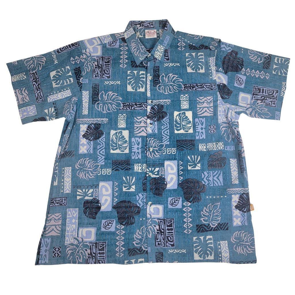 Monsterra Blocks Reverse (Teal) Hawaiian Shirts