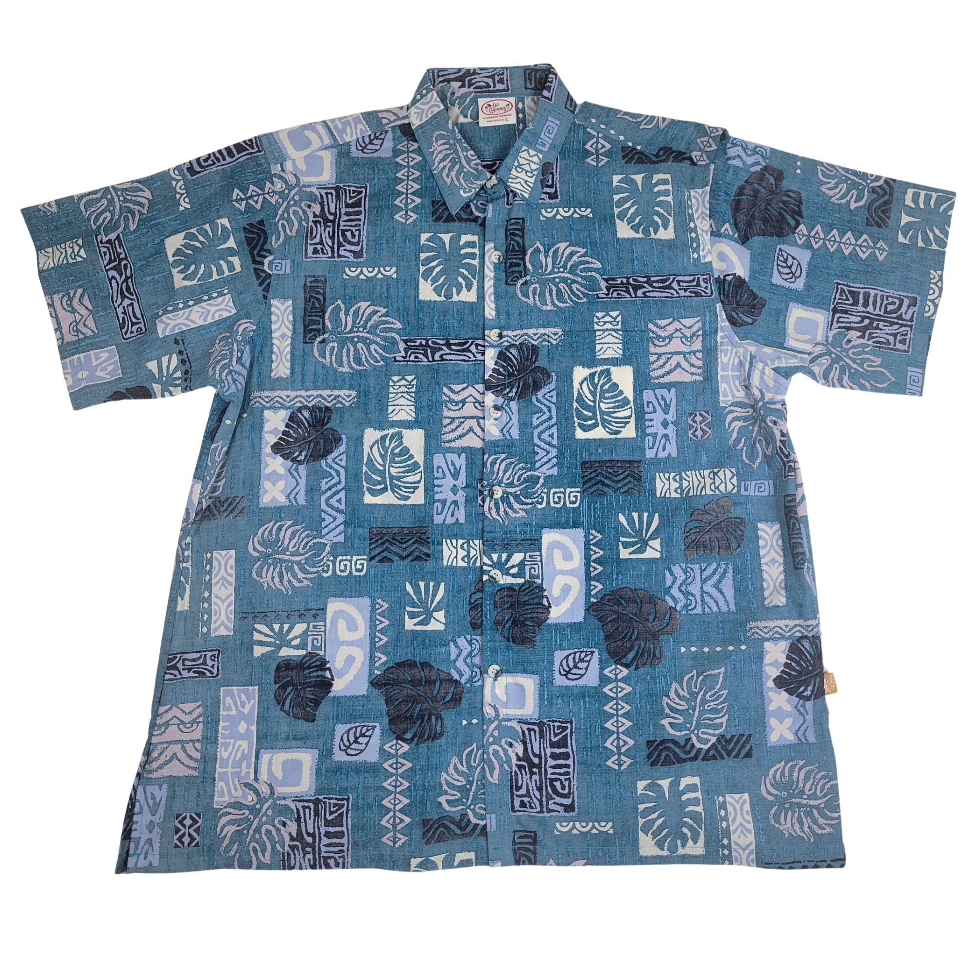 Monsterra Blocks Reverse (Teal) Hawaiian Shirts