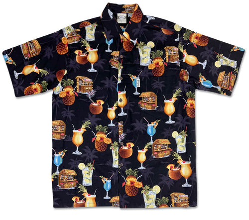 Barefoot Bar (Black) Hawaiian Shirts