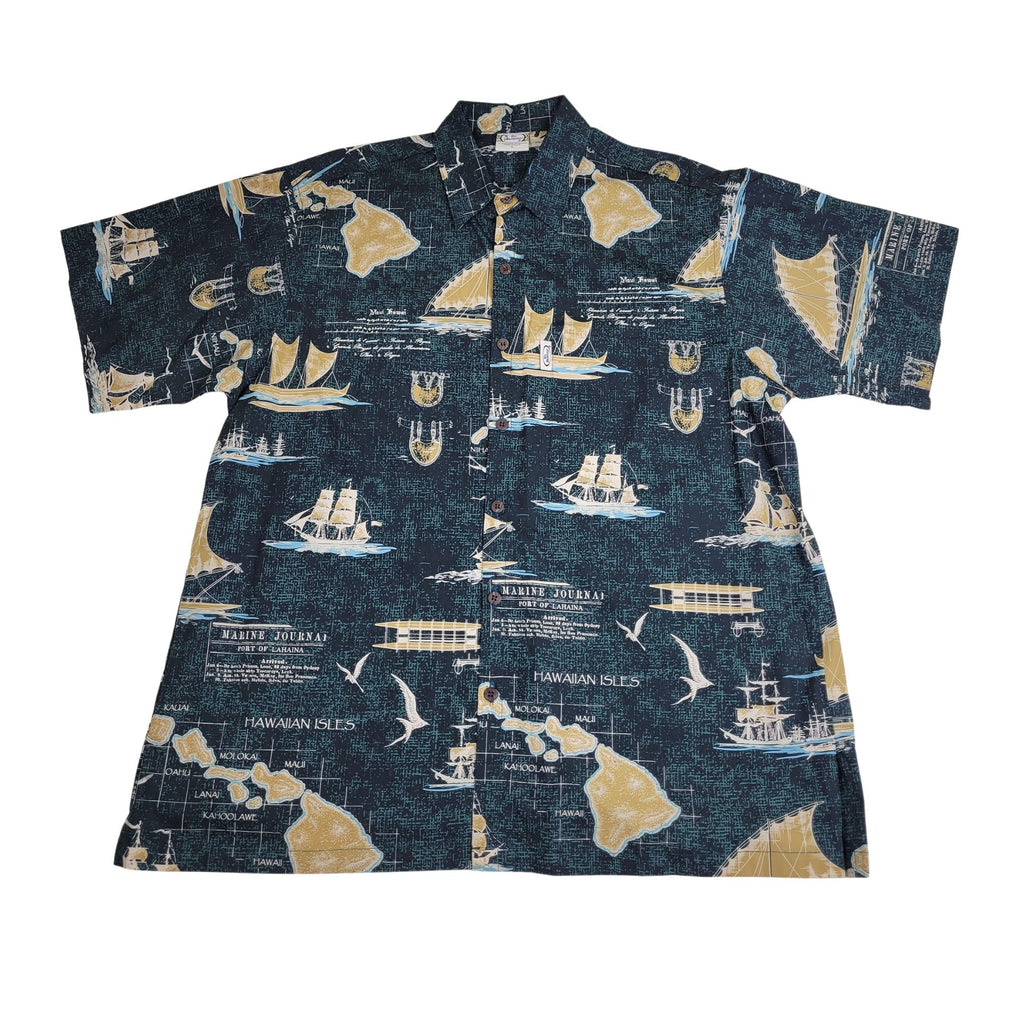 Island Map (Green) Hawaiian Shirts