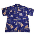 Island Map (Navy) Hawaiian Shirts