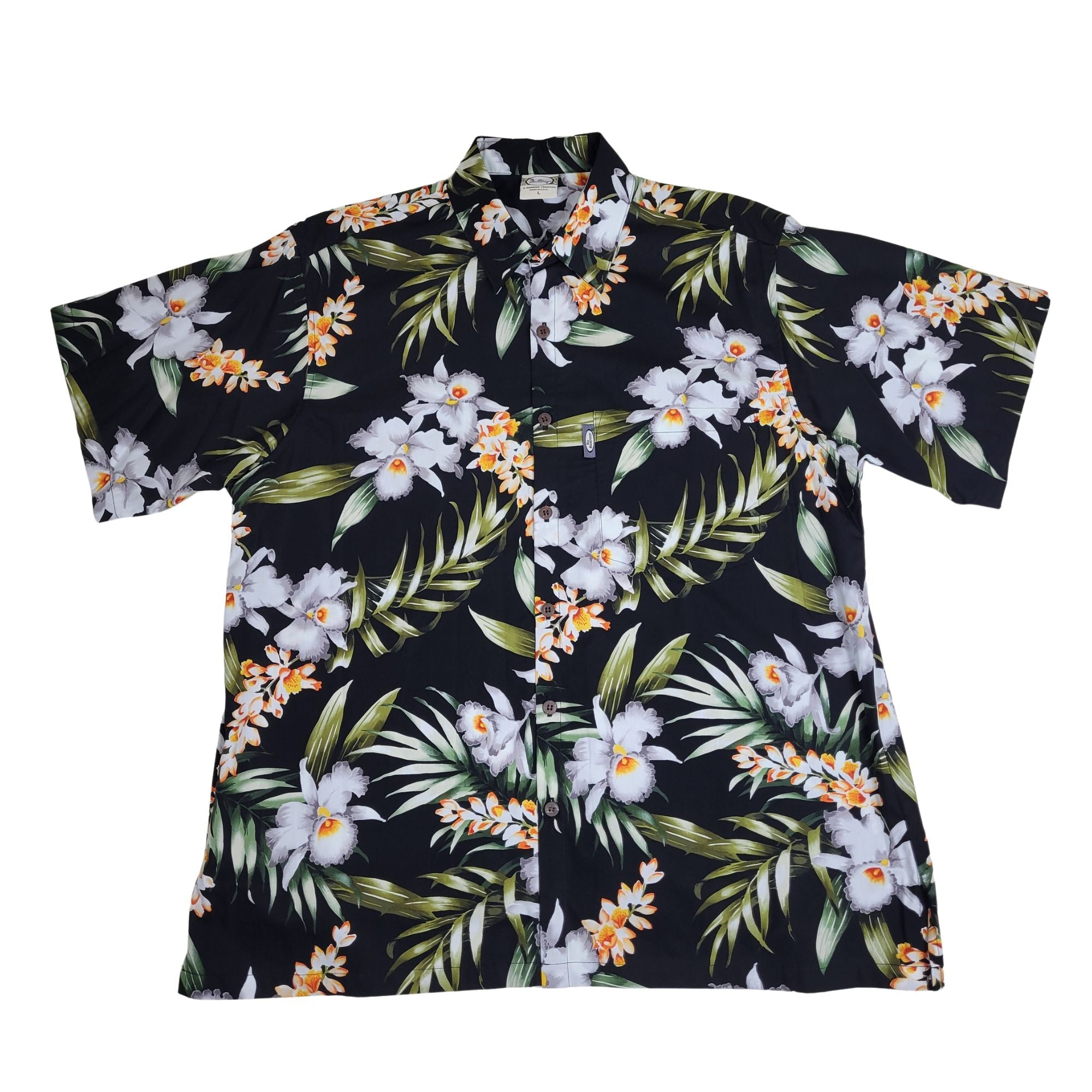 Orchid Garden (Black) Hawaiian Shirts
