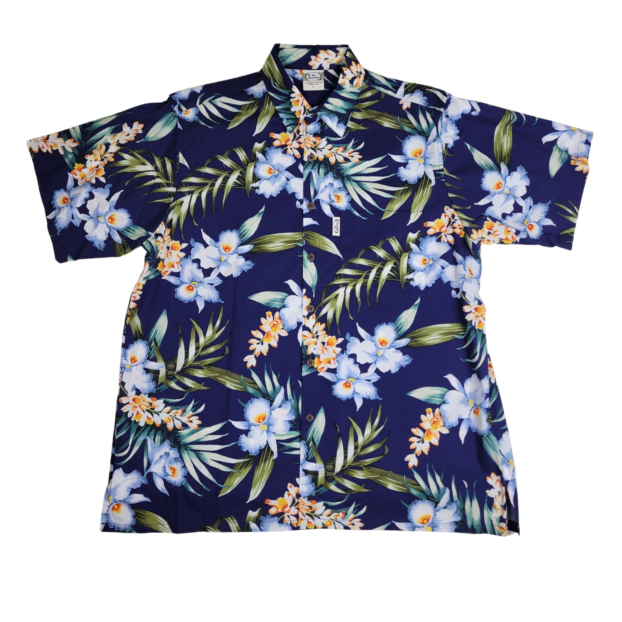 Orchid Garden (Navy) Hawaiian Shirts