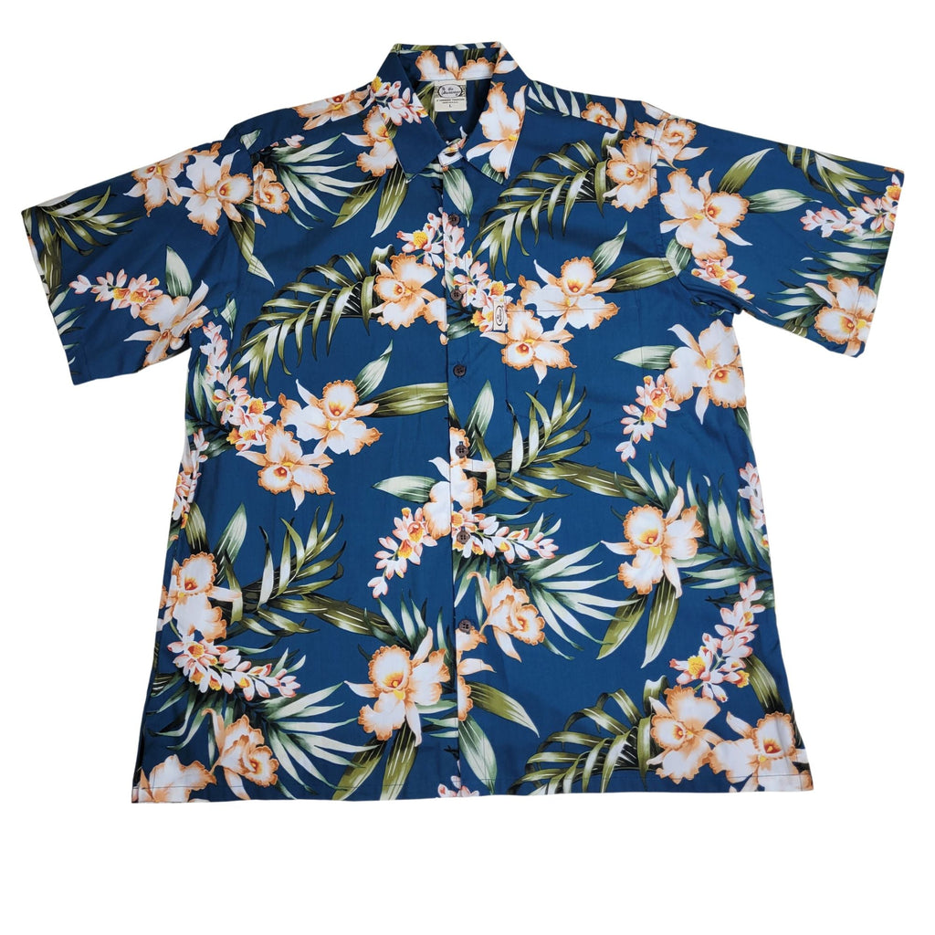 Orchid Garden (Teal) Hawaiian Shirts